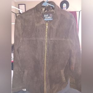 Grey Real Large Leather jacket